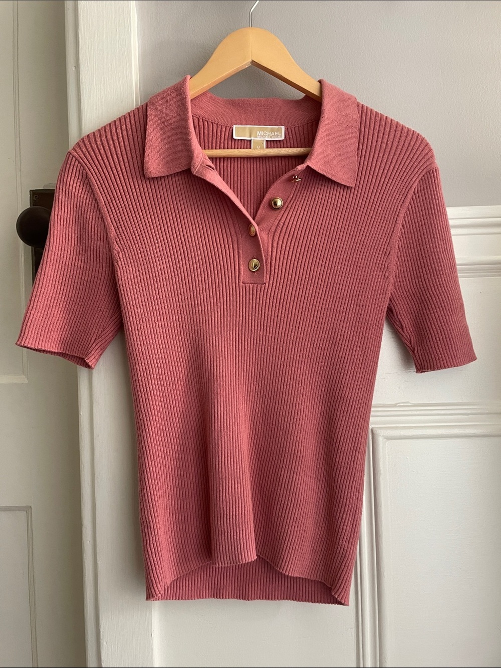 Michael Kors ribbed polo t-Shirt-Medium
